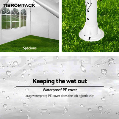 TIBROMTACK 10'x30' White Outdoor Canopy Tent, Open-Sided Wedding & Event Gazebo with Metal Frame
