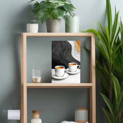 Warm Coffee Waves Contemporary Wall Art