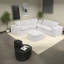 Spacieux canapé modulaires en forme de L, design moderne avec repose-pieds pour le salon