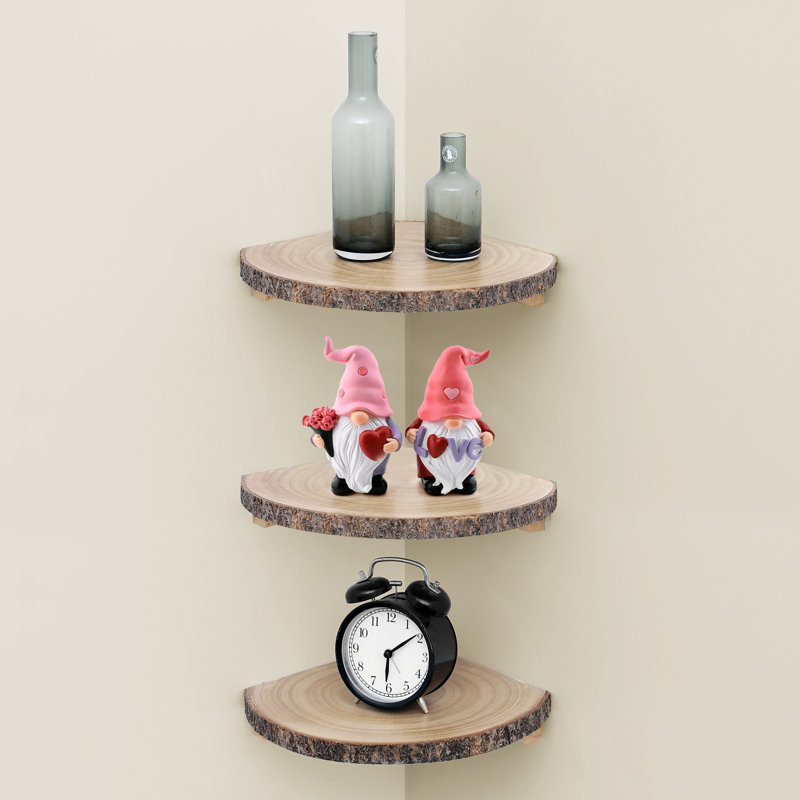 Aayran 3 Piece Solid Wood Floating Shelf