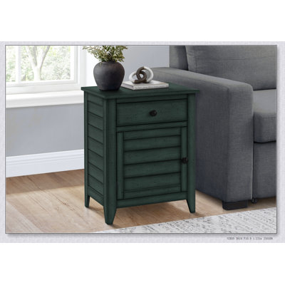 Charmante table d'appoint bleue antique avec tiroir de rangement et armoire pour la décoration de la chambre à coucher ou du salon