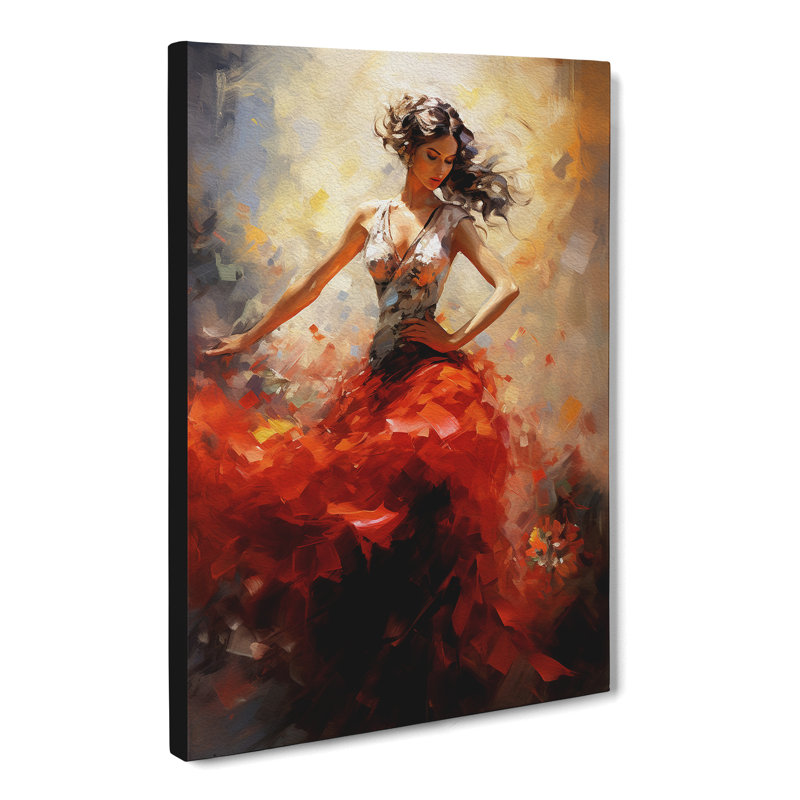 Flamenco Dancer Impressionism - Print, 76cm H x 50cm W x 3cm D