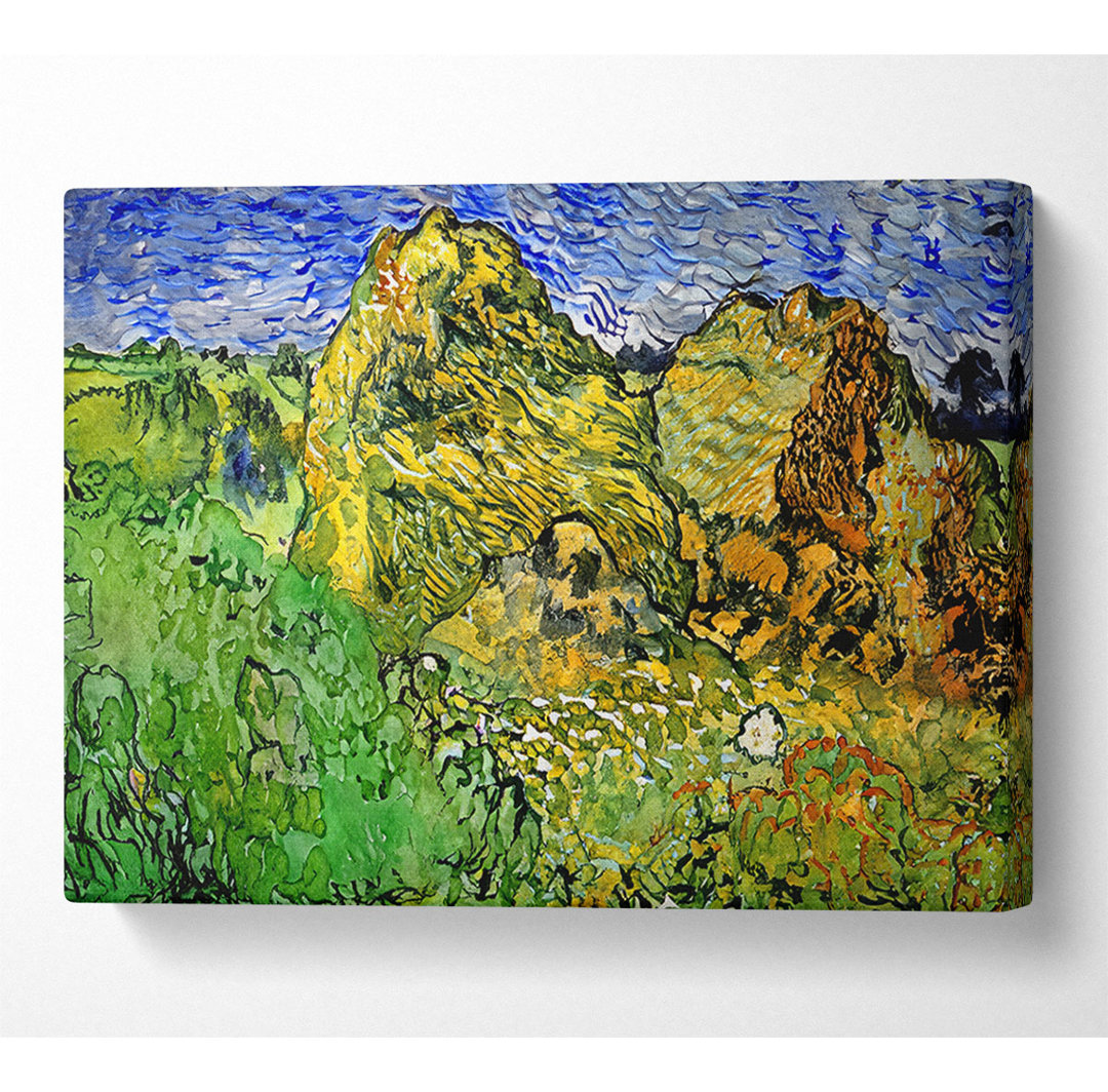 Van Gogh Feld mit Weizenstapeln - Leinwanddrucke auf Leinwand