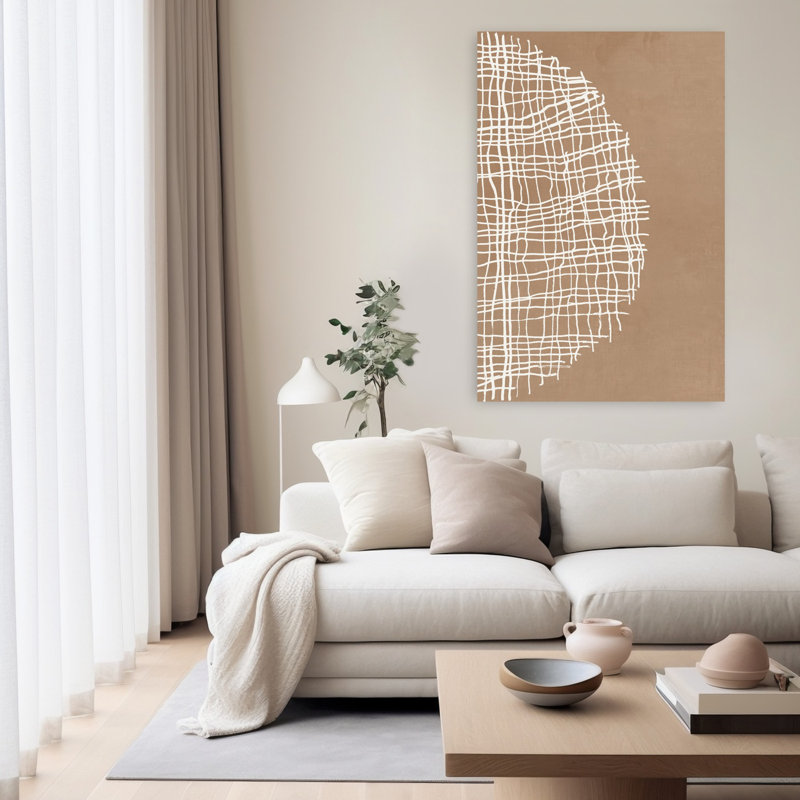 Panier, art géométrique abstrait de cercle II, H 60 po x l 40 po