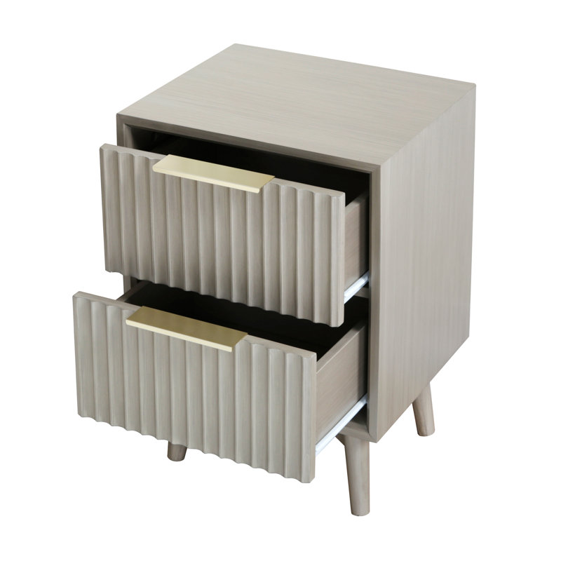 38cm W Bedside Table, Grey