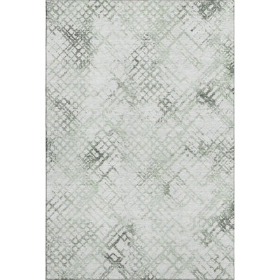 Premium Machine Washable Prisco Green Rug