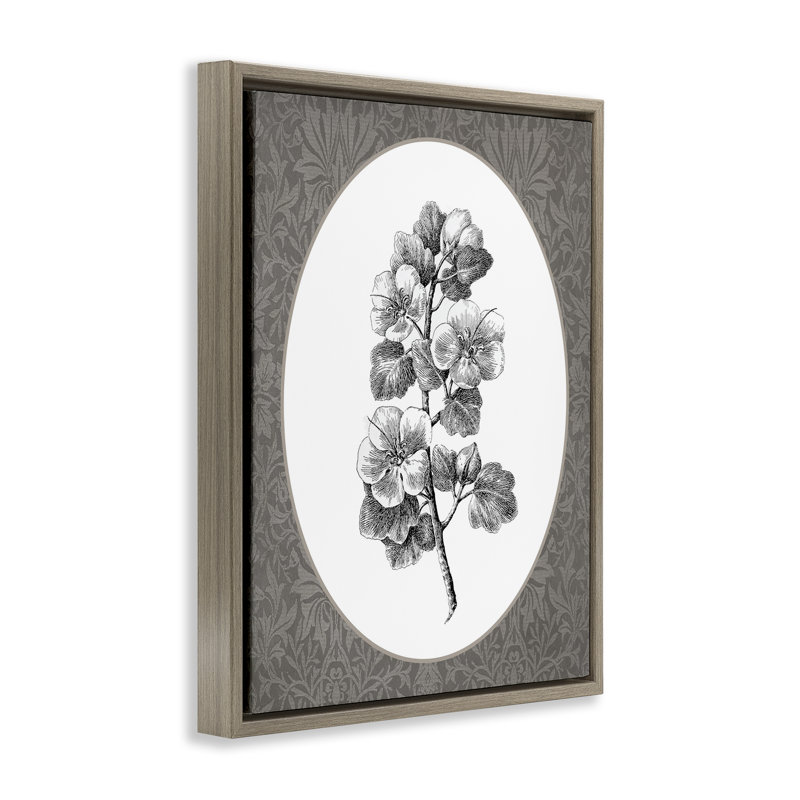 Art mural rétro sur toile flottante avec fleur de cerisier rétro, design par lettré et doublé, H 31 po x l 25 po