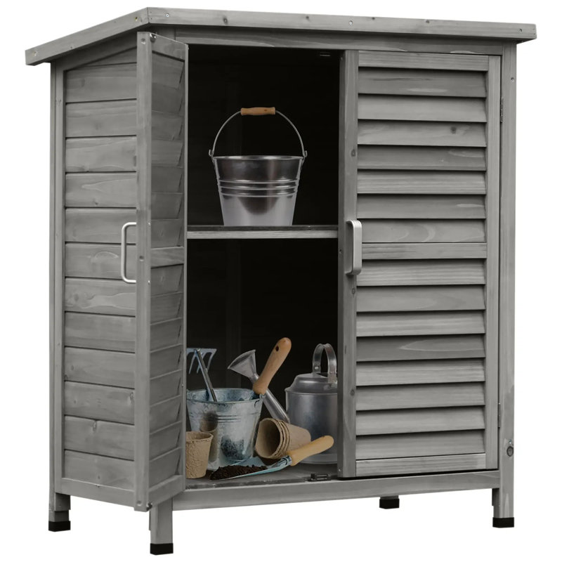 Solid + Manufactured Wood Basic Storage System, Grey