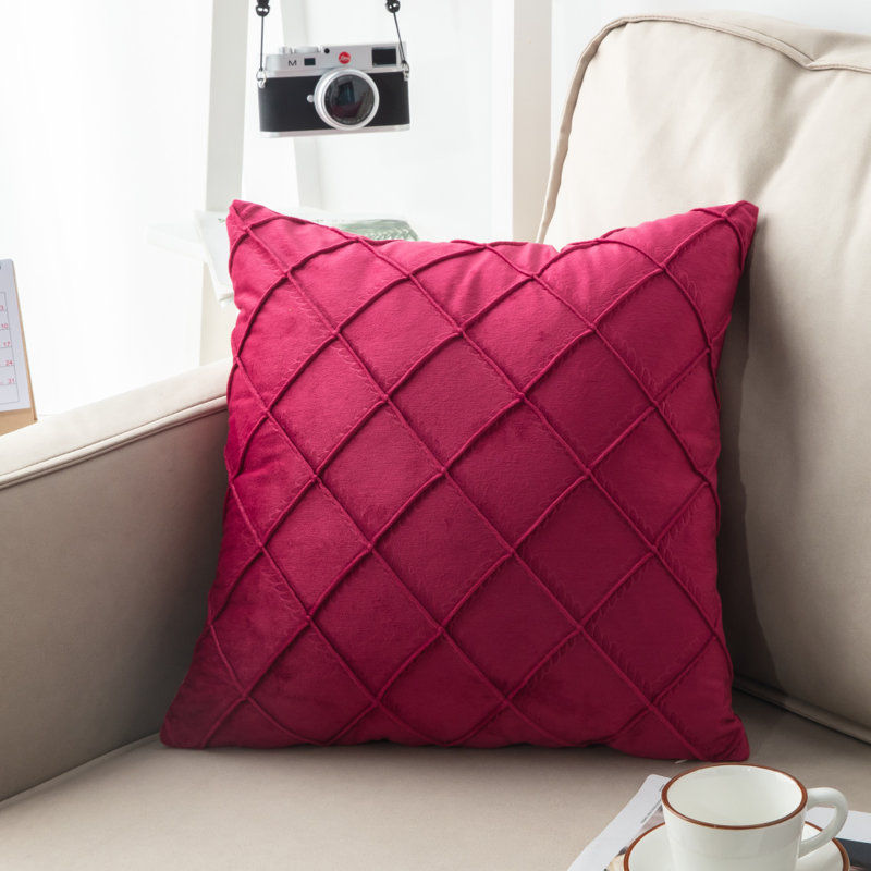 Ensemble de 2 taies décoratives carrées 18 "x 18", Fuchsia, H 33,45 po x l 140,94 po x P 41,73 po