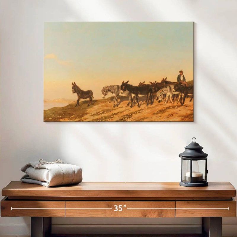 Brampt Donkeys In The Midi, 16" H x 24" W