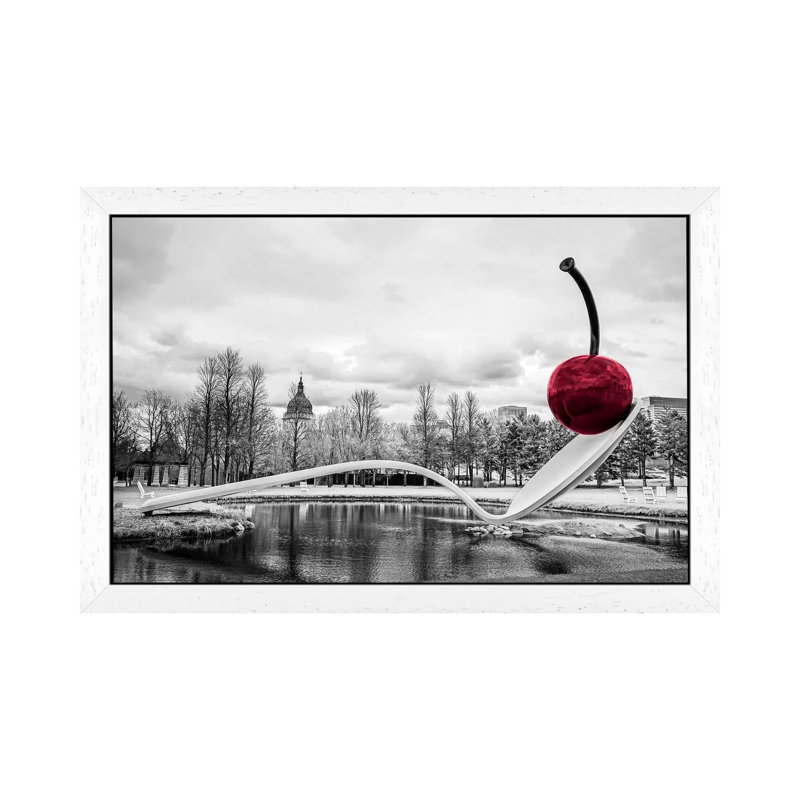 Cherry Spoon by Eric Schech - Print on Canvas, 101.6 cm H x 66.04 cm W, White Framed