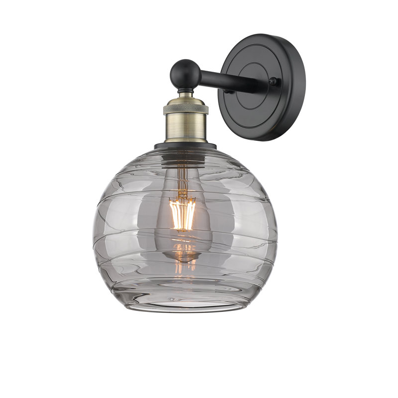 Plafonnier semi-encastré 1 lumière 8SM, Laiton antique noir