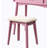 Contemporary Wood Vanity And Stool Set, Pink-1722280676