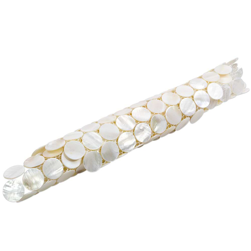 Oyster 1" Penny Round Polished Pearl Mosaic Tile