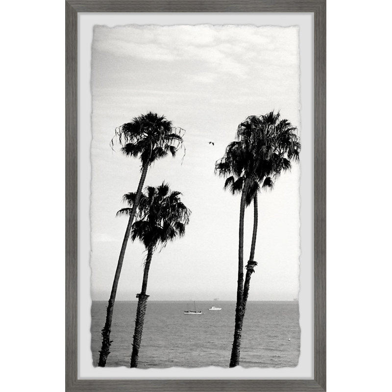 Palm Trees And The Sea - Single Picture Frame Print, 45cm H x 38cm W x 3.81cm D