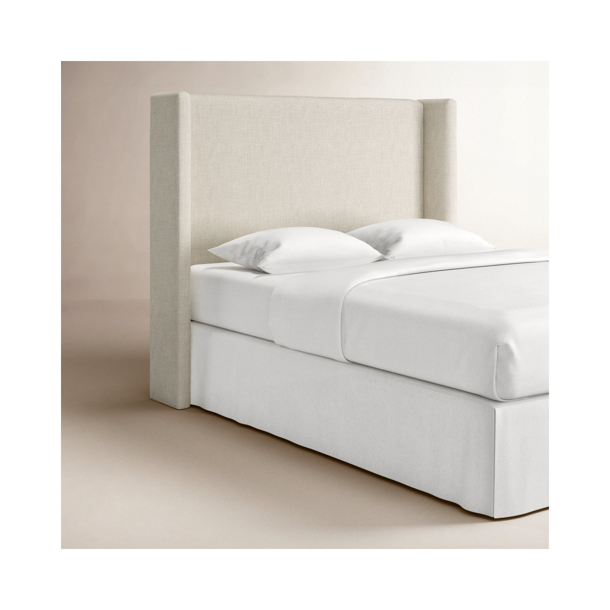 Bellfield Upholstered Headboard, Queen, Classic Talc Linen
