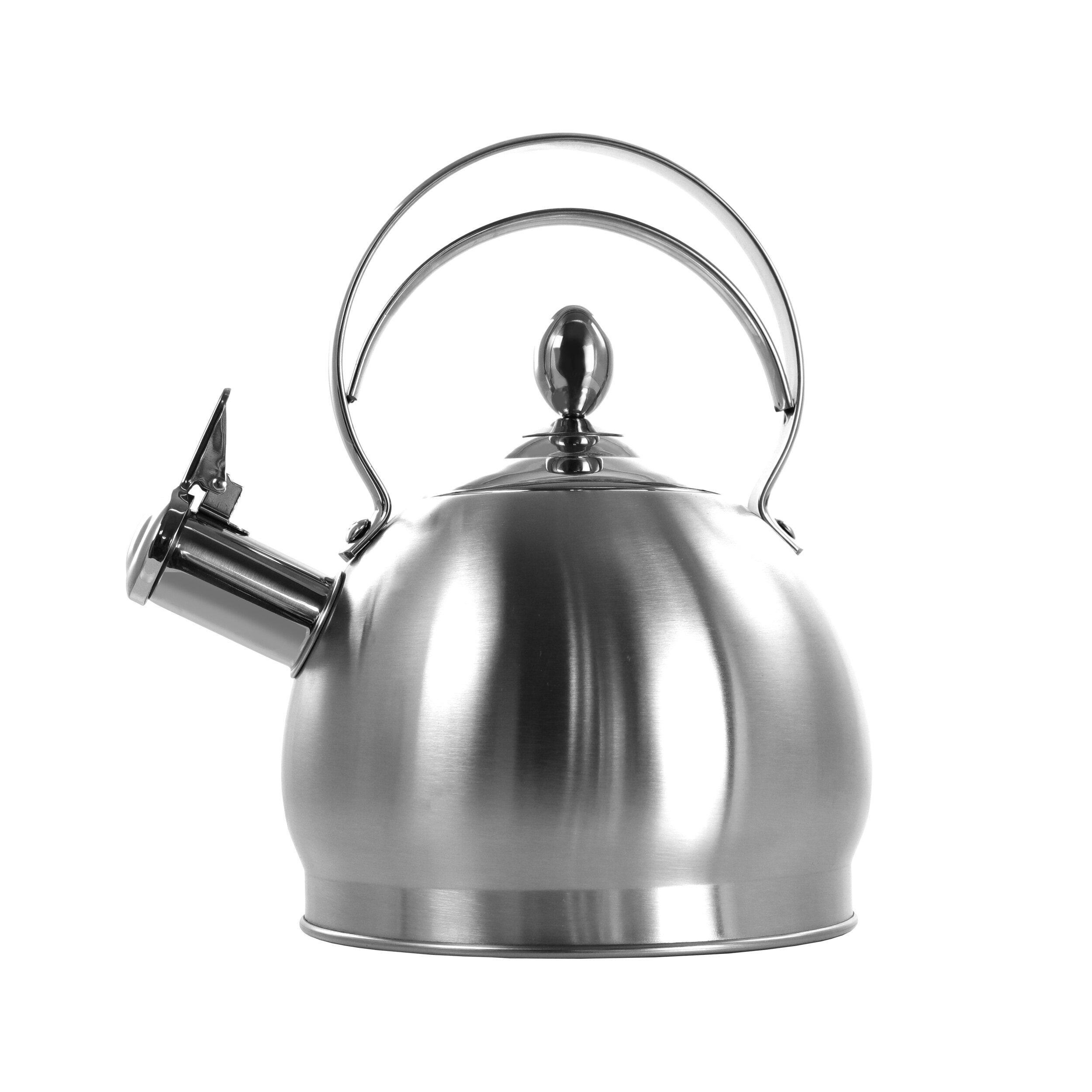 Circulon Enamel on Steel 2-Qt. Whistling Teakettle with Flip-Up Spout - Gray