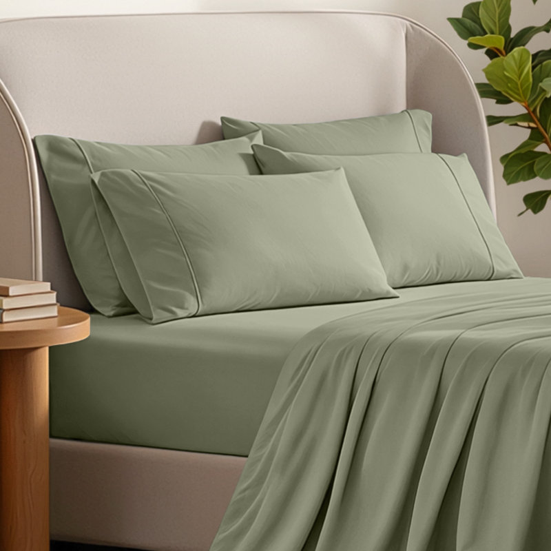 Ultra-Soft Microfiber Pillowcase, 4 Standard Pillowcases, Sage
