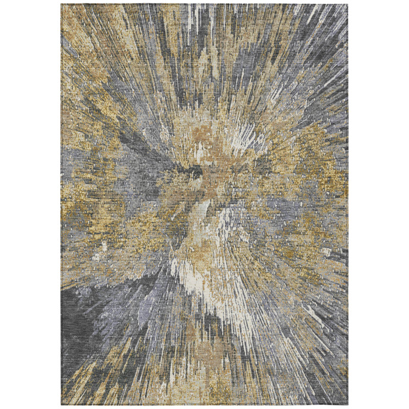 Machine Washable Indoor/Outdoor Pablo ACN2283 Abstract Rug, Rectangle 9' x 12'