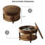 Table basse avec rangement double pour le salon - Table basse ronde moderne de 31,5 po avec rangement et compartiment caché, pieds de nivellement réglables, assemblage facile-80938200