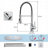 Industrial Single-Handle Spring Spout Kitchen Faucet with Pull-Down Sprayer (Set of 2)-128613757