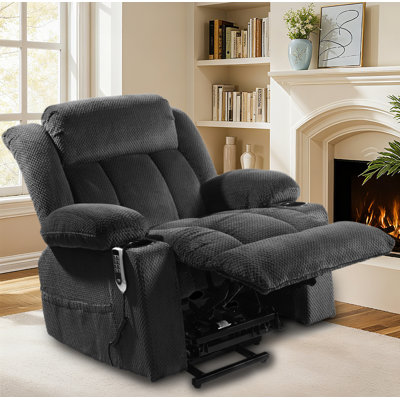 Fauteuil inclinable électrique à quatre moteurs de 40 po avec zéro gravité, inclinable à 180 °, chauffant et massant pour les personnes âgées, grandes et grandes