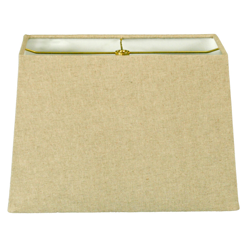 Linen Rectangle Lamp Shade, White, 10" H x 14" W x 8" D
