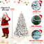 Arbre de Noël 9 pi avec 850 lumières UL, 63 pins naturels, 2240 pointes enneigées, assemblage à charnières, support en métal robuste et aspect blanc, branches réelles pour une installation simple, base stable,