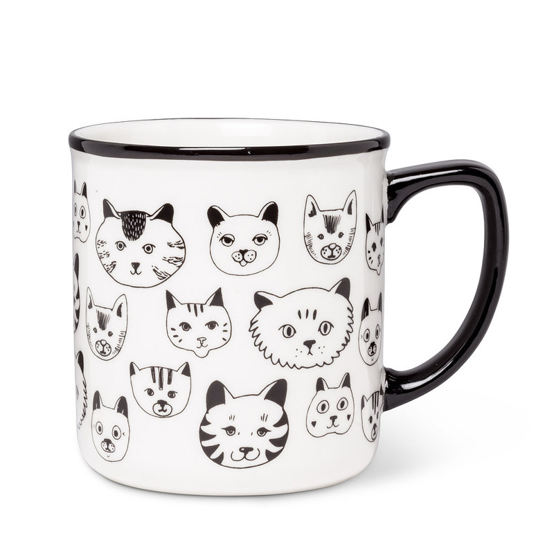 Set Of 4 Simple Cat Faces Mug