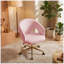Fauteuil de bureau ergonomique rose réglable avec base dorée, fauteuil pivotant avec dossier pour bureau à domicile, chambre, longues heures d'assise