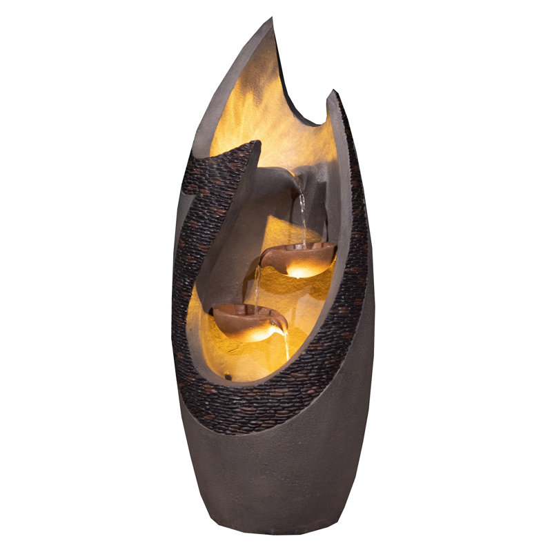 Aubrei Polystone Fountain with Light