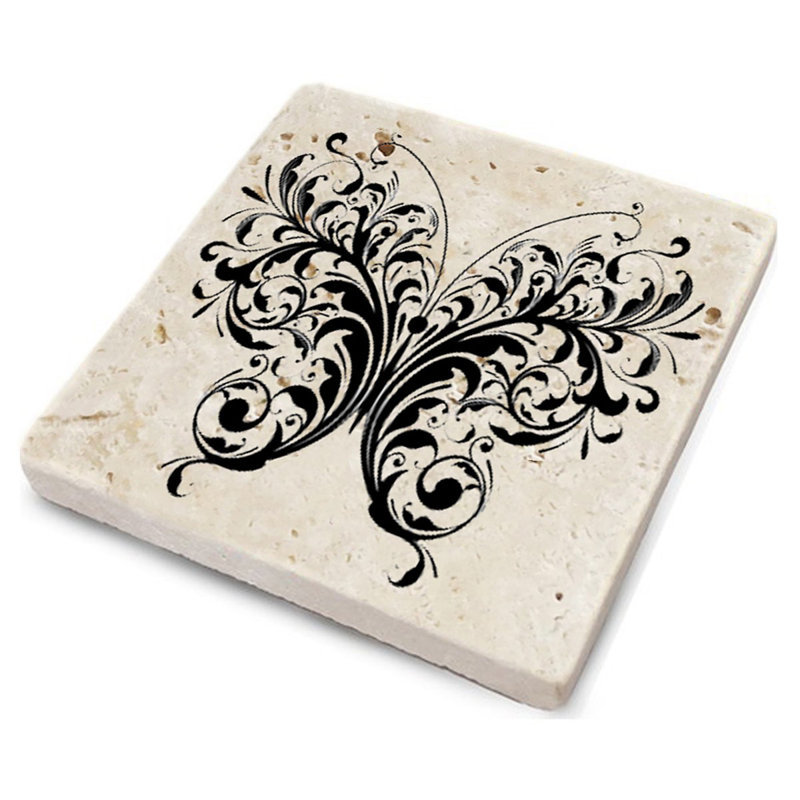 Ensemble de tapis en verre de qualité supérieure (4 pièces) de qualité supérieure, 3,9 x 3,9 x 0,4 pouces | 100% pierre naturelle pour la durabilité et l'élégance | Parfait pour protéger les surfaces, idéal pour la maison et le bureau, élégant et fonctionnel