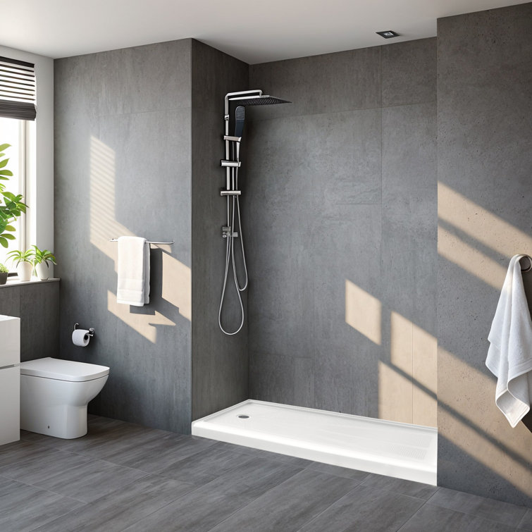 ABC6034 60" W 34" D Non-slip Rectangular Triple Shower Base