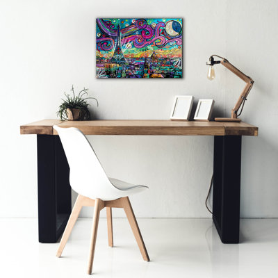 «Lark Manor ™« Starry Night Over Paris »par Dean Russo, art mural sur toile