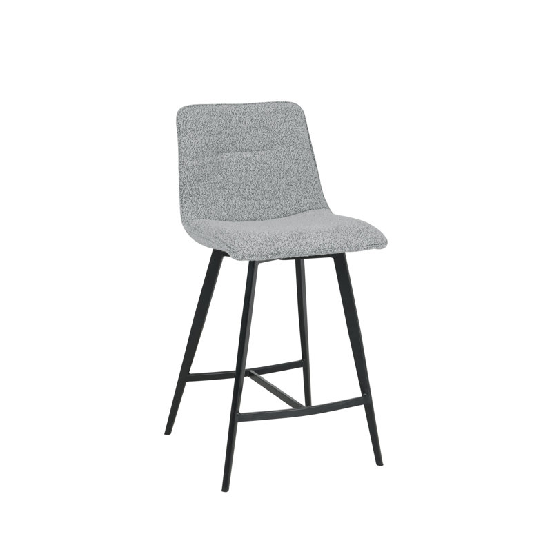 Tabouret de bar rembourré Axel (ensemble de 2) - Gris foncé, Gris