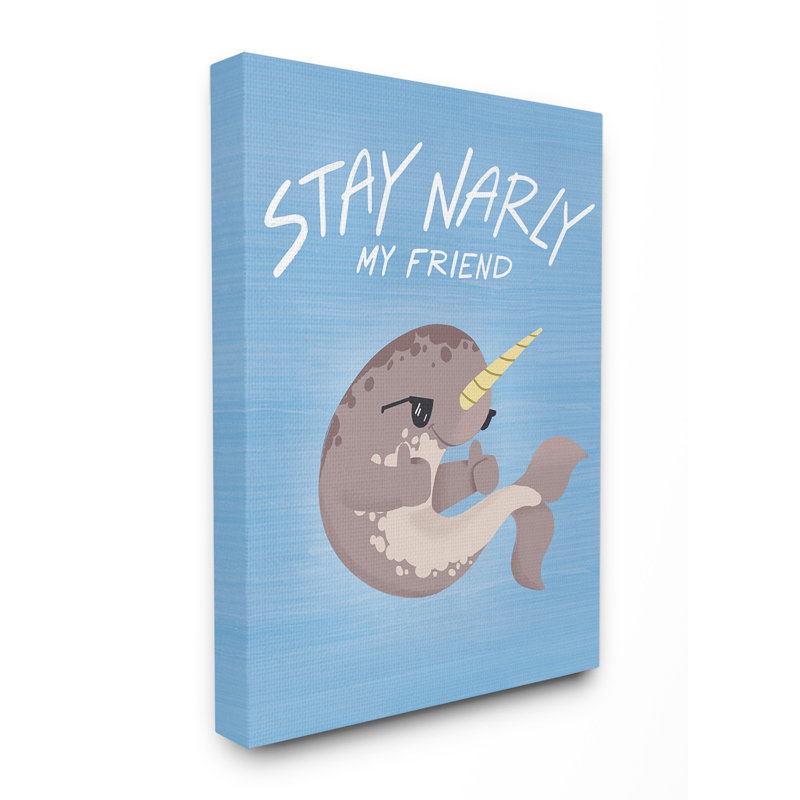Art bleu narwhal fun the tablier early, Toile, H 24 po x l 30 po x P 1,5 po