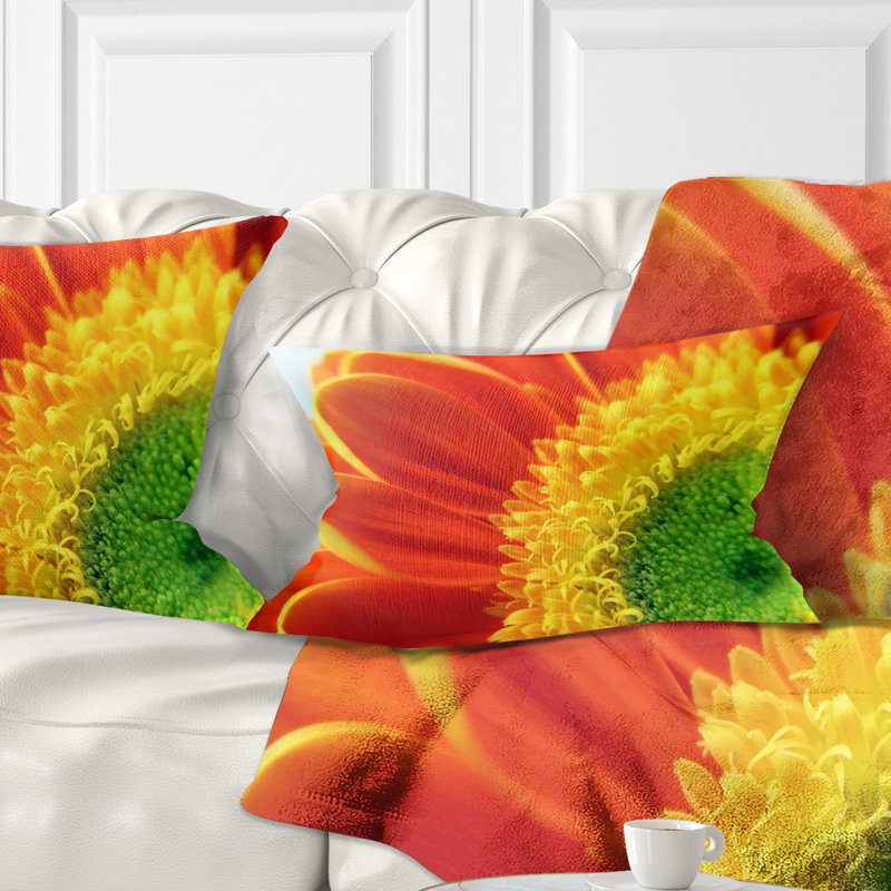 Gerber Daisy Flower Petals - Coussin décoratif à imprimé floral