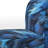 Blue Feathers Of Light I - Velvet Upholstered Boho Slipper Chair, Blue Accent Chair