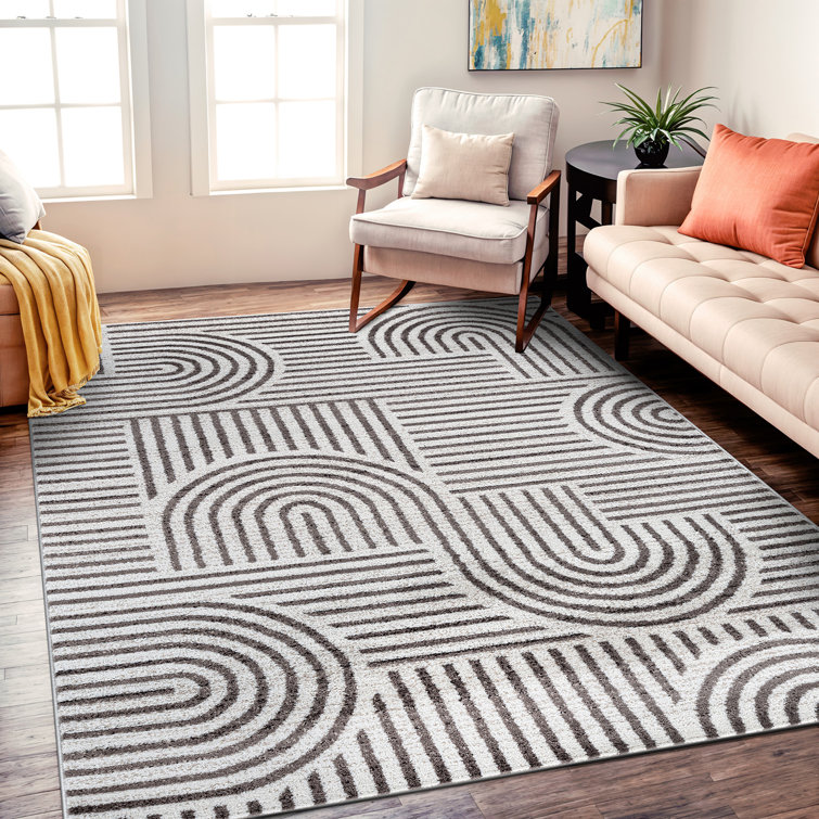 Rambo Bohemian Stripe Arch Design Area Rug