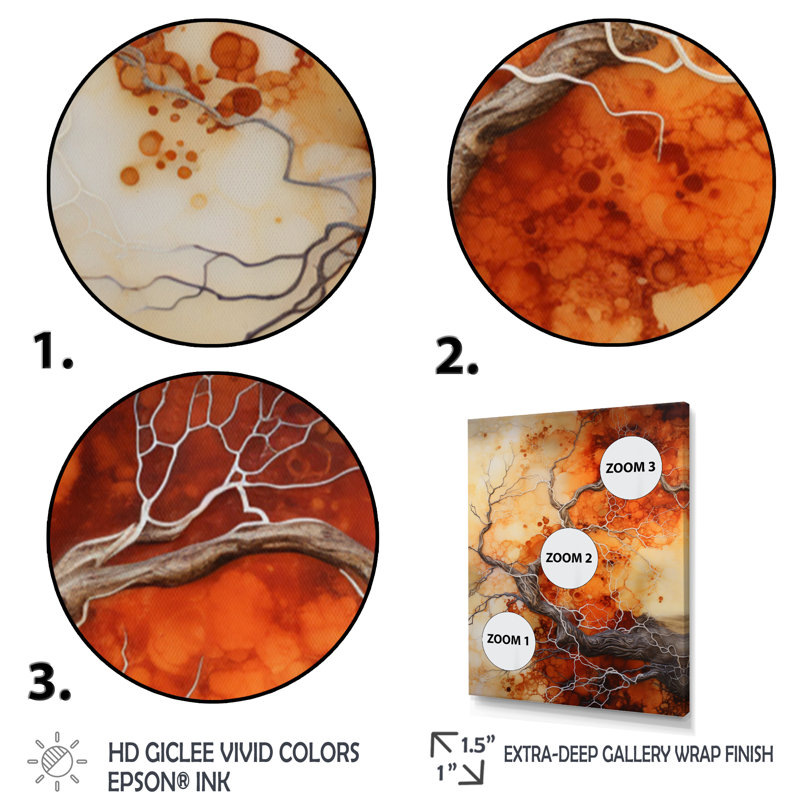 Érable orange, brun, braise rougeoyante - impression, H 40 po x l 30 po x P 1,5 po, Toile tendue