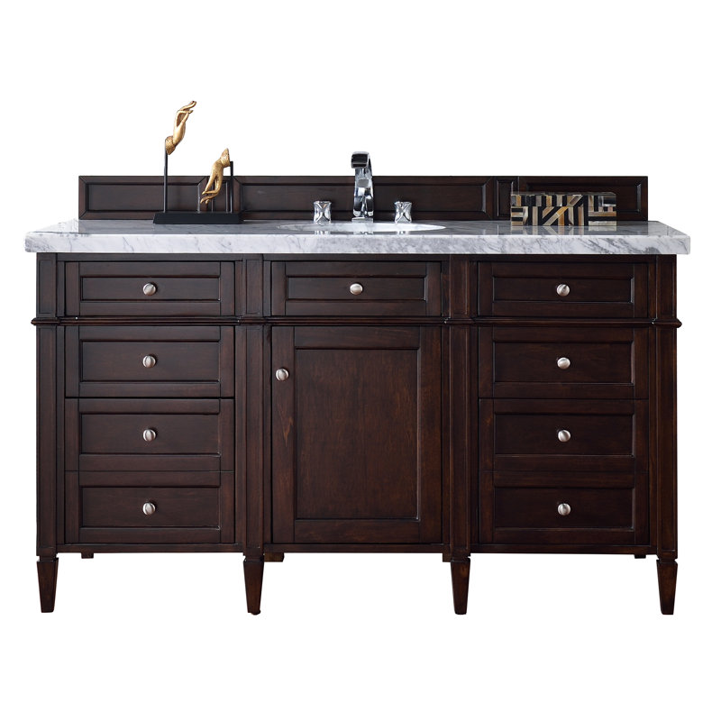 Brittany 60'' W Single Bathroom Vanity Base, Burnished Mahogany
