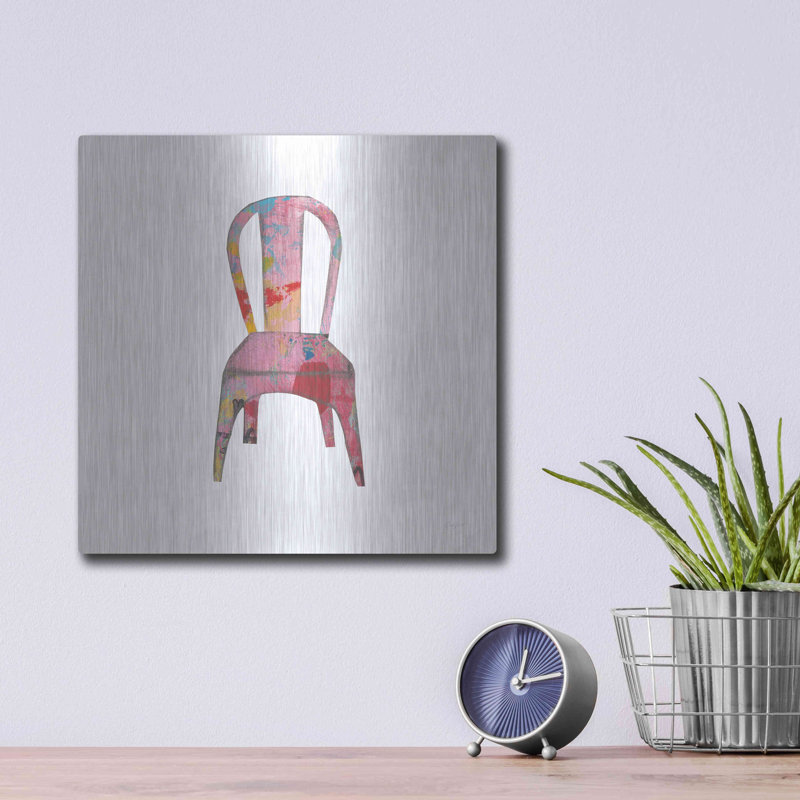 «Red Barrel Studio®» Mod Chairs I par Courtney Prahl, art mural en métal, H 12 po x l 12 po