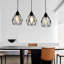  Lampe suspendue 3 lumières industrielle rétro avec design géométrique E27 avec abat-jour cage en fer noir
