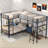 L-Shaped Twin Over Twin Bunk Bed With Twin Size Loft Bed With Desk And Shelf