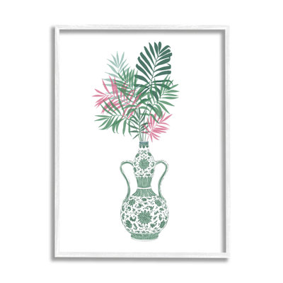 " Tropical Palms Ornate Vase " by Ziwei Li Painting Print