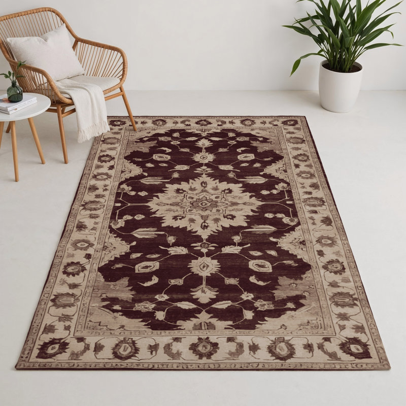Overdyed Beige Indoor and Outdoor Area Rug, Rectangle 3' x 5'