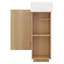 Petit meuble-lavabo 21,6 po avec lavabo en céramique, meuble-lavabo étroit avec porte gauche et tablettes ouvertes à droite