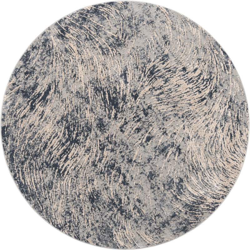 Abstract Indoor Rug, Round 7'