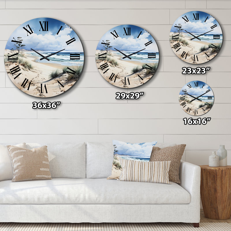 Horloge murale plage en métal Dune Dreams I, Très grand