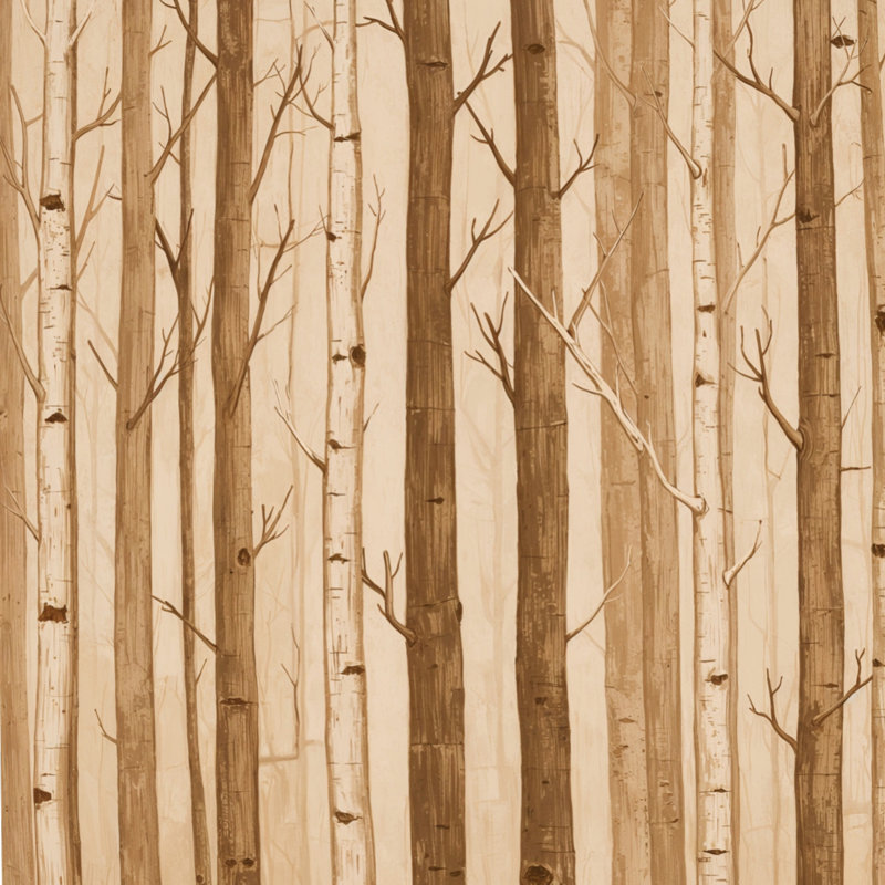 Rideaux de douche Tall Birch Trees, L 70 po x H 84 po, Medium Pink Dark Brown